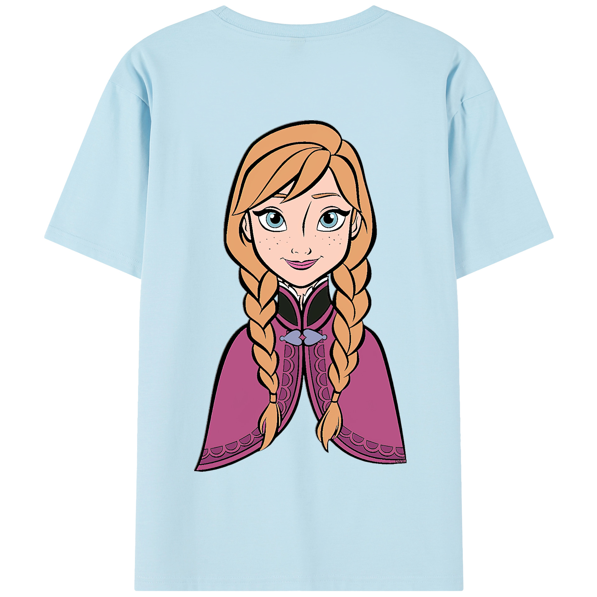 （画像用） アナと雪の女王 アンナ エルサ Frozen Anna Elsa 綿100％半袖Tシャツ（背面プリント）
